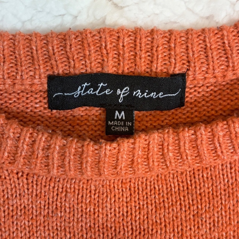 State of Mine Good Witch Orange Halloween Sweater Womens M Recycled Poly - Picture 4 of 7